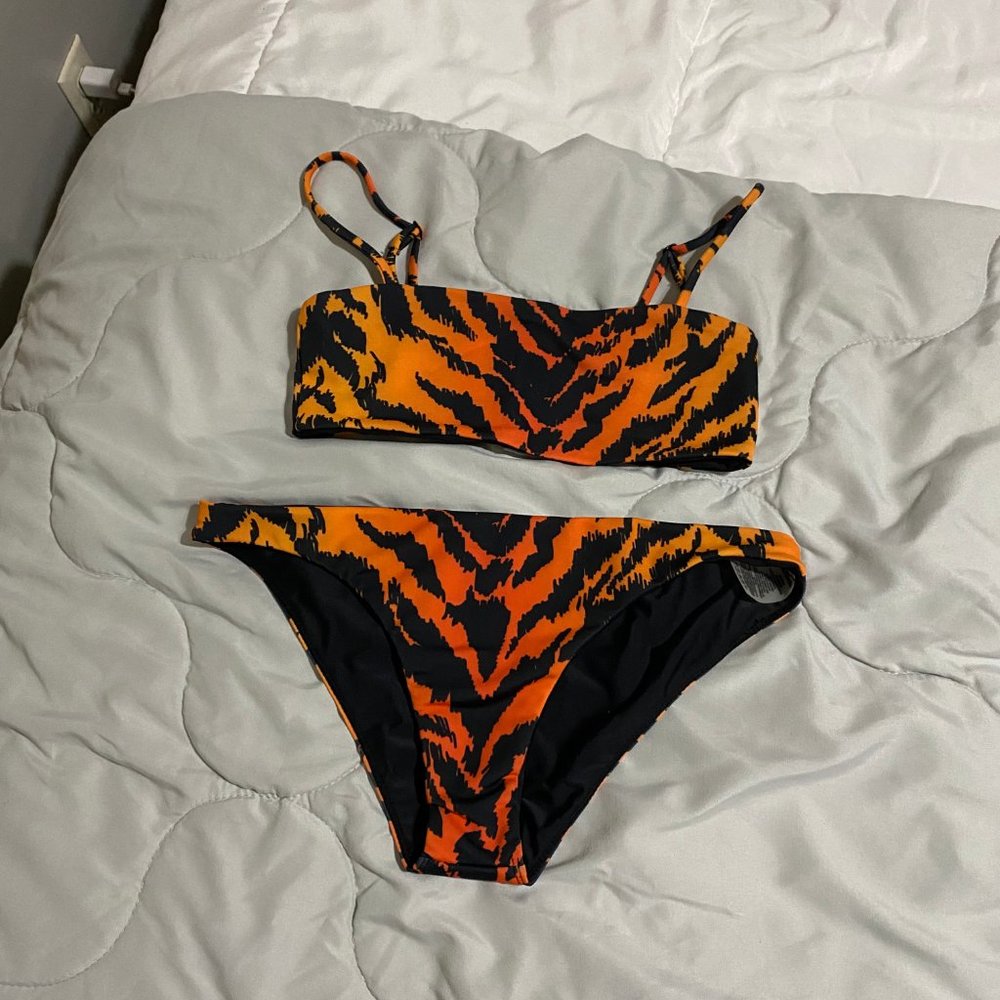 DU SEAQUEEN SWIM tiger bandeau bikini never worn